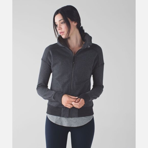 Lululemon Heathered Black Hug It Out Jacket Size 10 - 41424 - Picture 4 of 14